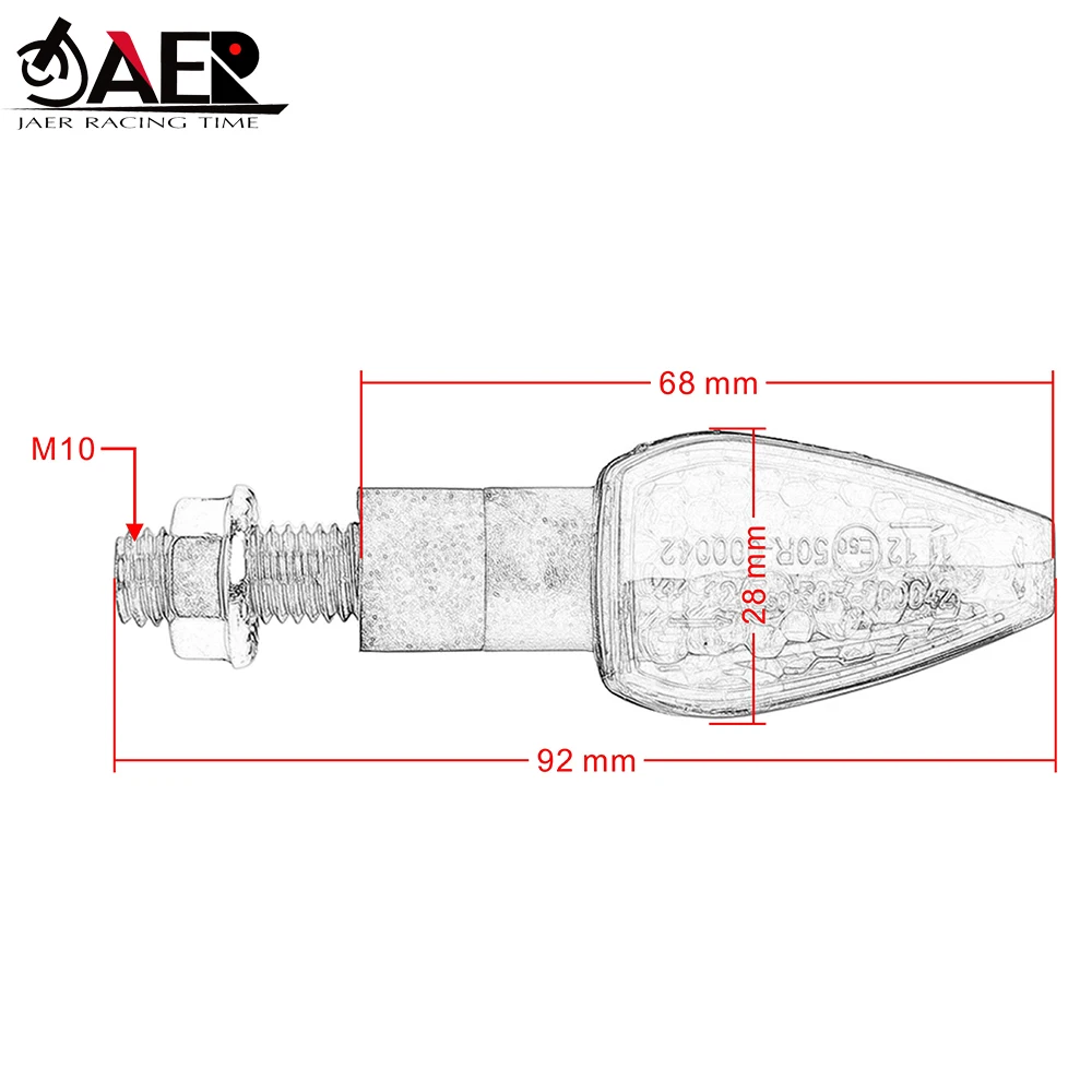 범용 오토바이 LED 방향 지시등, 앰버 점멸등, 짧은 오토바이 램프, 14 LED, 12V, 2W, 2X, 핫 세일