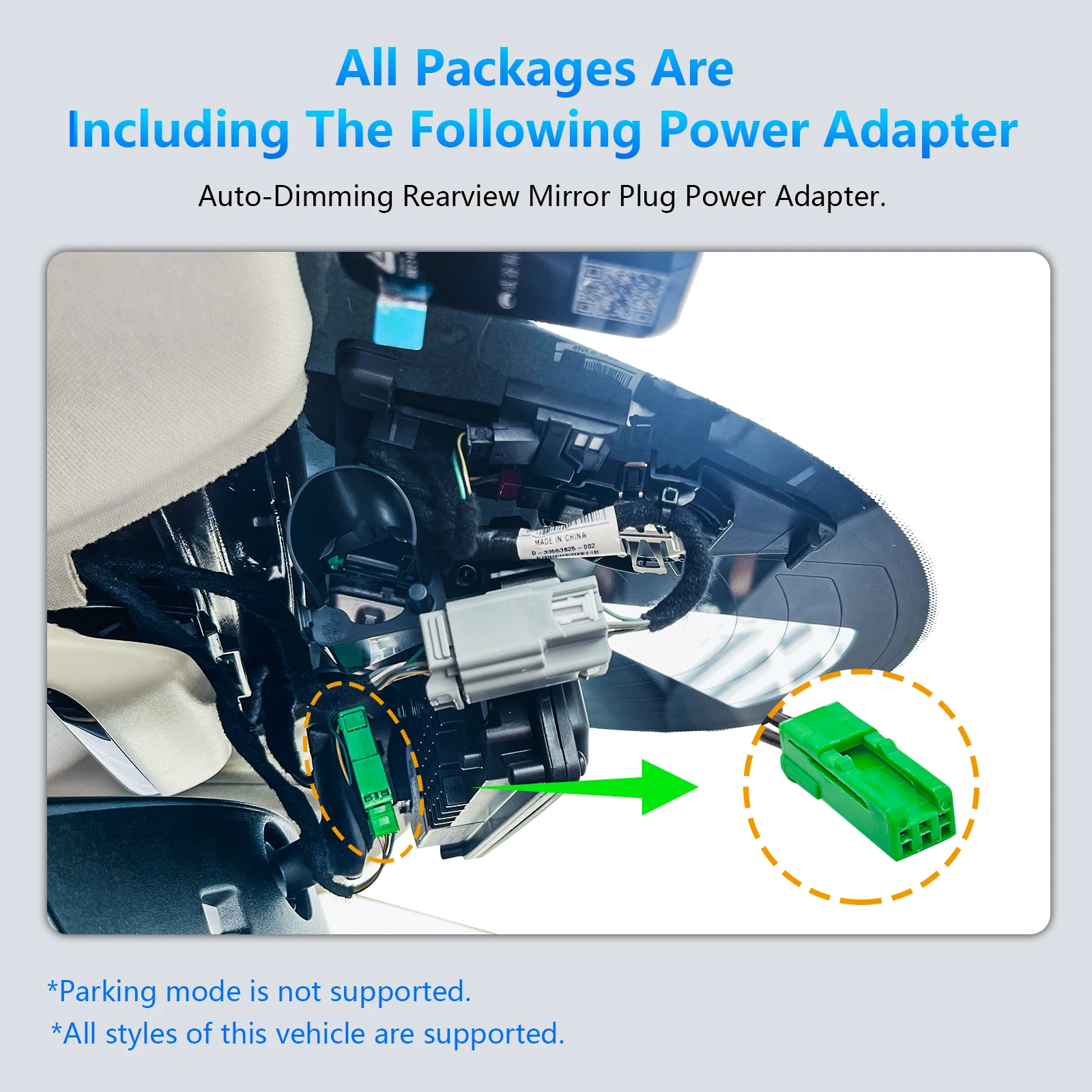 Mangoal Dash Cam Power Adapter For Volvo XC40 XC60 XC90 S60 S90 V60 3-Pin Interface Mini Micro USB Type-C Plug and Play