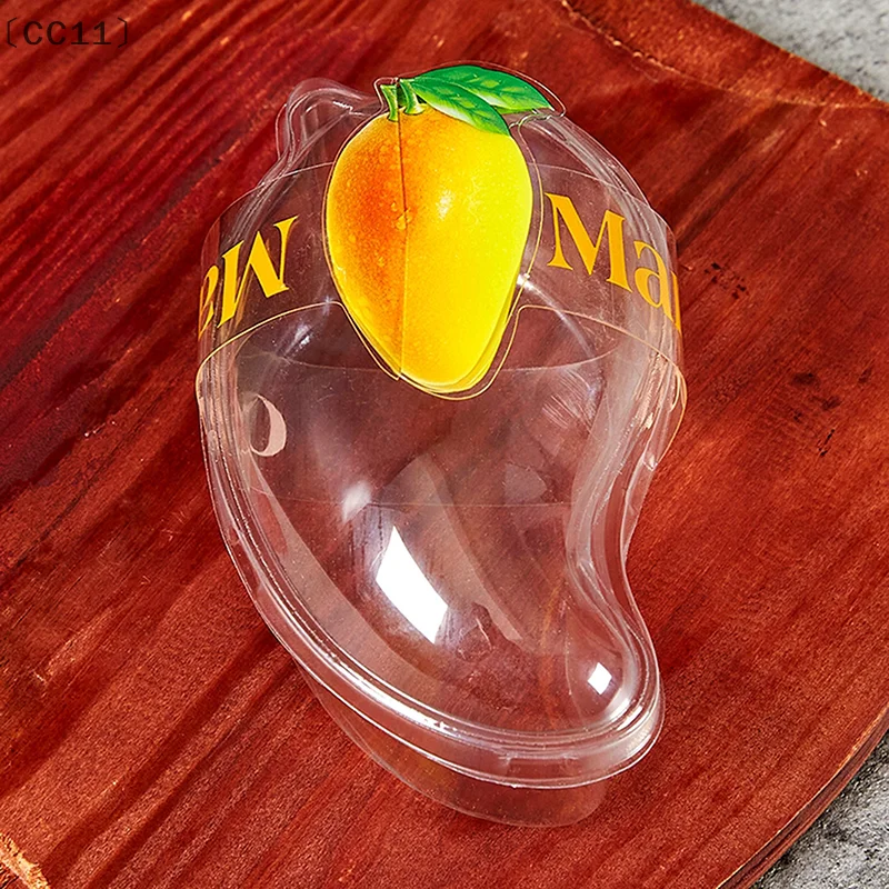 Picture 5: 〔CC11〕10Pcs Creative Mango Shape Disposable Dessert Cake Plastic Cup DIY Cake Cream Mousse Packaging Box With Clear Cover