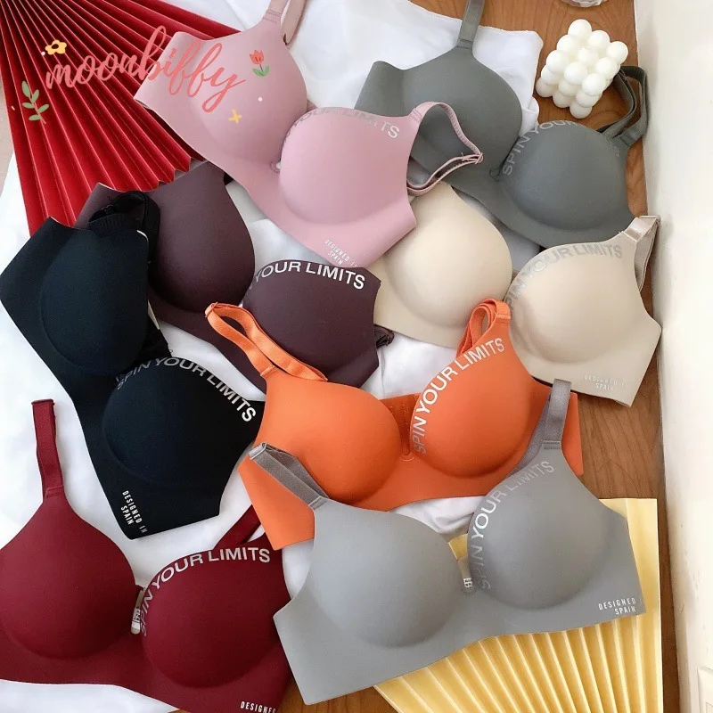 Fashion Women Sexy Seamless Bra Letter Wire Free Push Up Underwear Brasieres Comfortable Women Intimates Lingerie Bralette