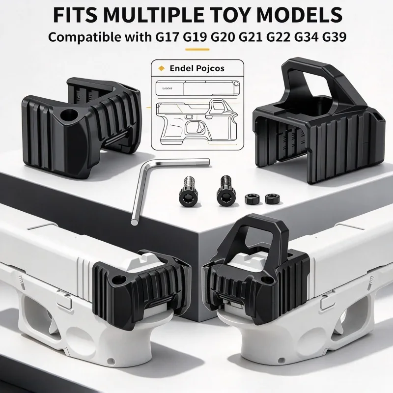 Model Upgrade Rear Slide Cover with Auxiliary Pull Tab for Outdoor Practice, Fits G17 G19 G20 G21 G22 G34 G39 Airsoft Toy