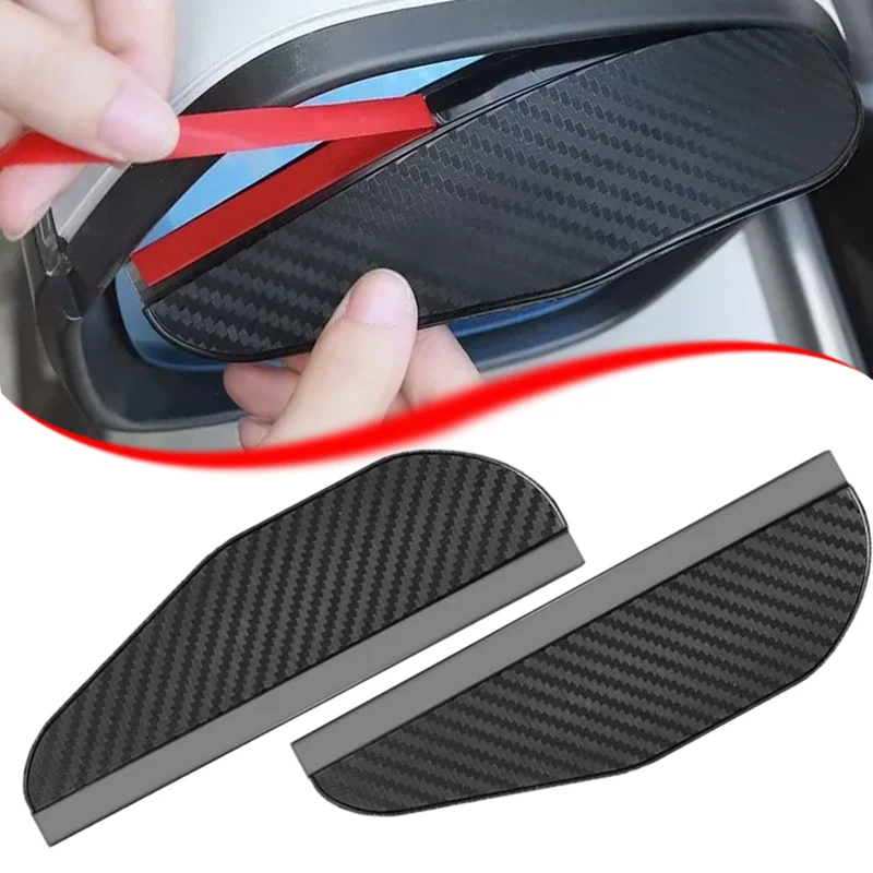

1 Pair Carbon Fiber Car Rearview Rain Eyebrow Best-selling Universal Sun Shade Snow Flexible Protector Auto Accessories