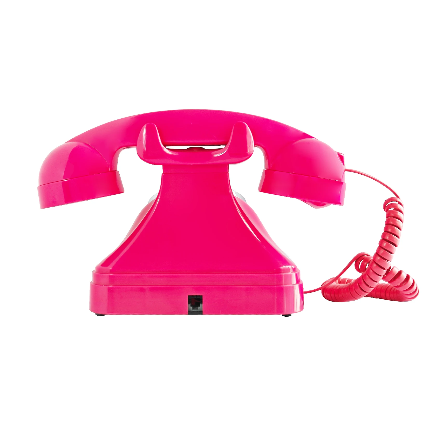 Teléfono retro, teléfono fijo con cable, teléfono vintage de los años 80, teléfono analógico de moda antigua para person