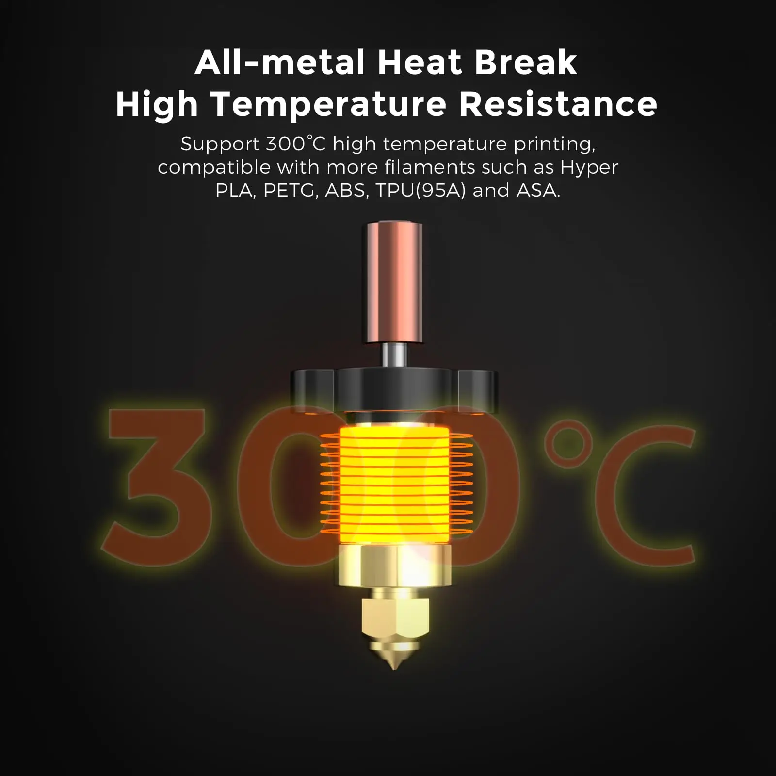 For Creality Ender 3 V3 KE Hotend Kit Ceramic Heating Block Nozzle 300°C 60W Fast Heating High Thermal Conductivity Ceramics