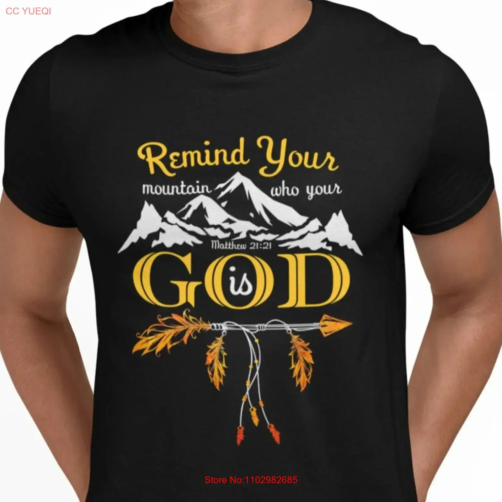 Camiseta cristiana recuerda a tu montaña que Dios es fe a base de la Biblia espiritual vintage lavada ligeramente Unisex streetwear Casual