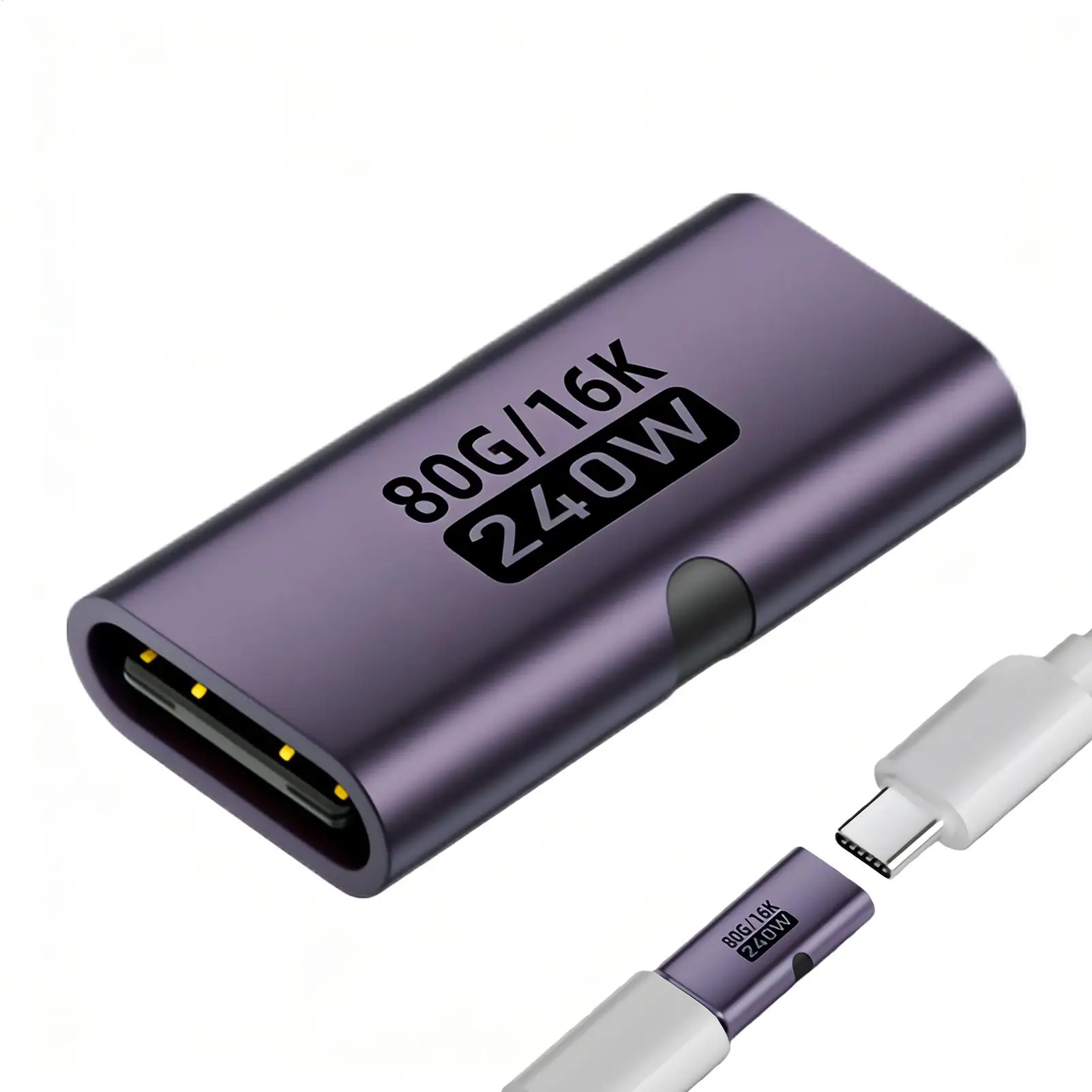 

Адаптер USB-C (гнездо-гнездо) 240 Вт для дома, конференций, путешествий, настольных компьютеров, ноутбуков, рабочего места