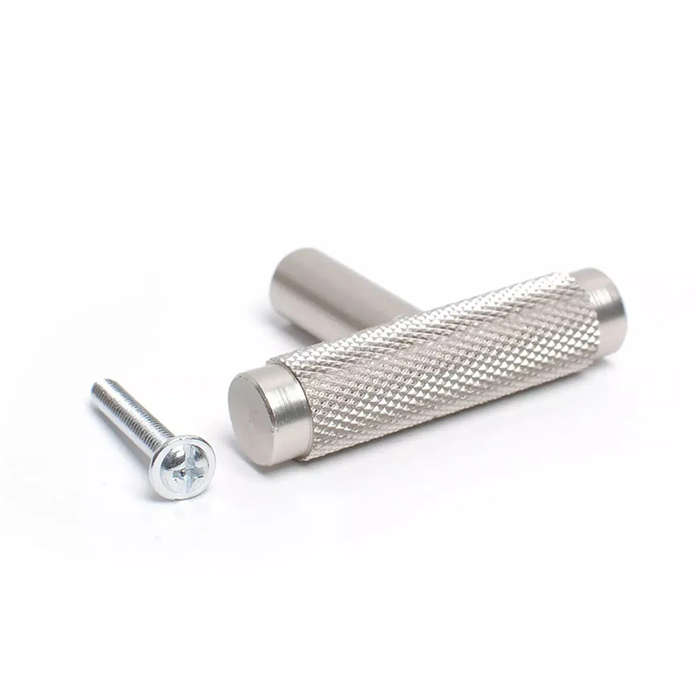 

Drawer Cupboard Knob Door Handles Furniture Upgrade Easy Installation Knurled T Bar Design M4x25mm Screw Included