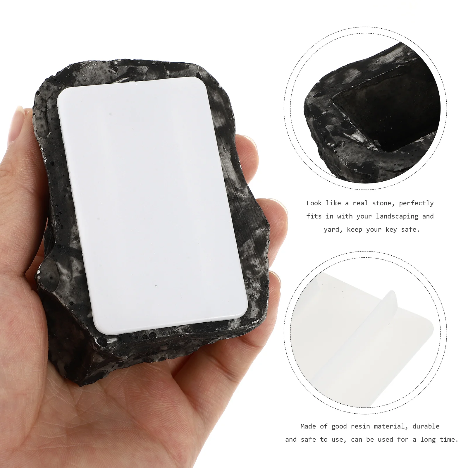 Resin Stone Hider Outdoor Weather Resistant Hide Key Safe Box for Yard Garden Landscaping Spare Key Storage Durability