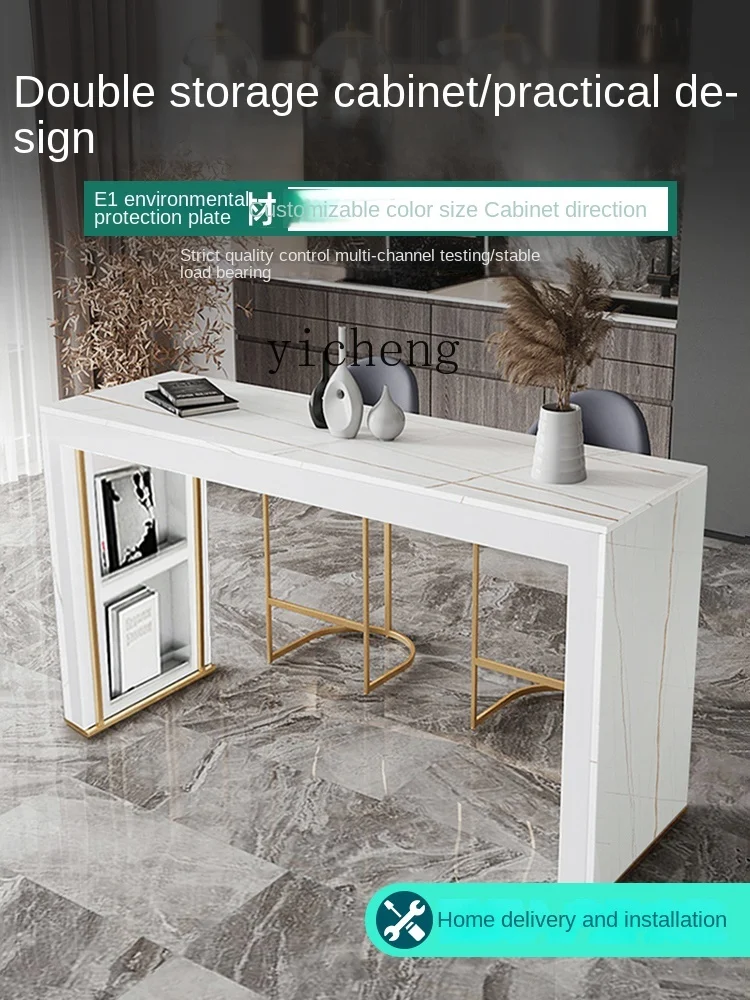 YFY Light Luxury Wall Table Living Room Partition Wine Cabinet Bar Counter Integrated