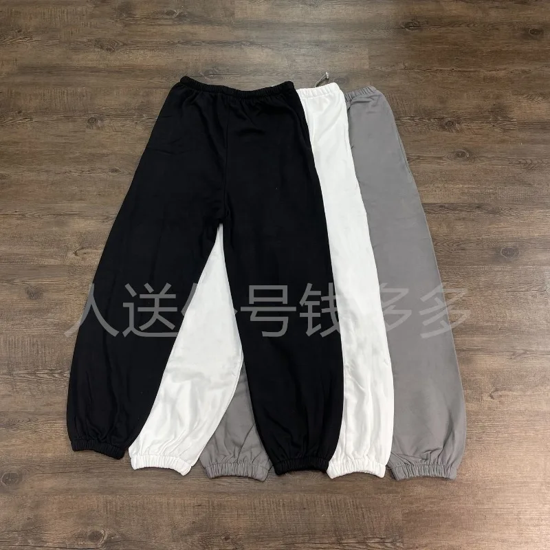 

Сплошной цвет YZY спортивные штаны для мужчин и женщин Kanye West брюки высокого качества черный, белый, серый прямые свободные брюки для бега Cleanfit