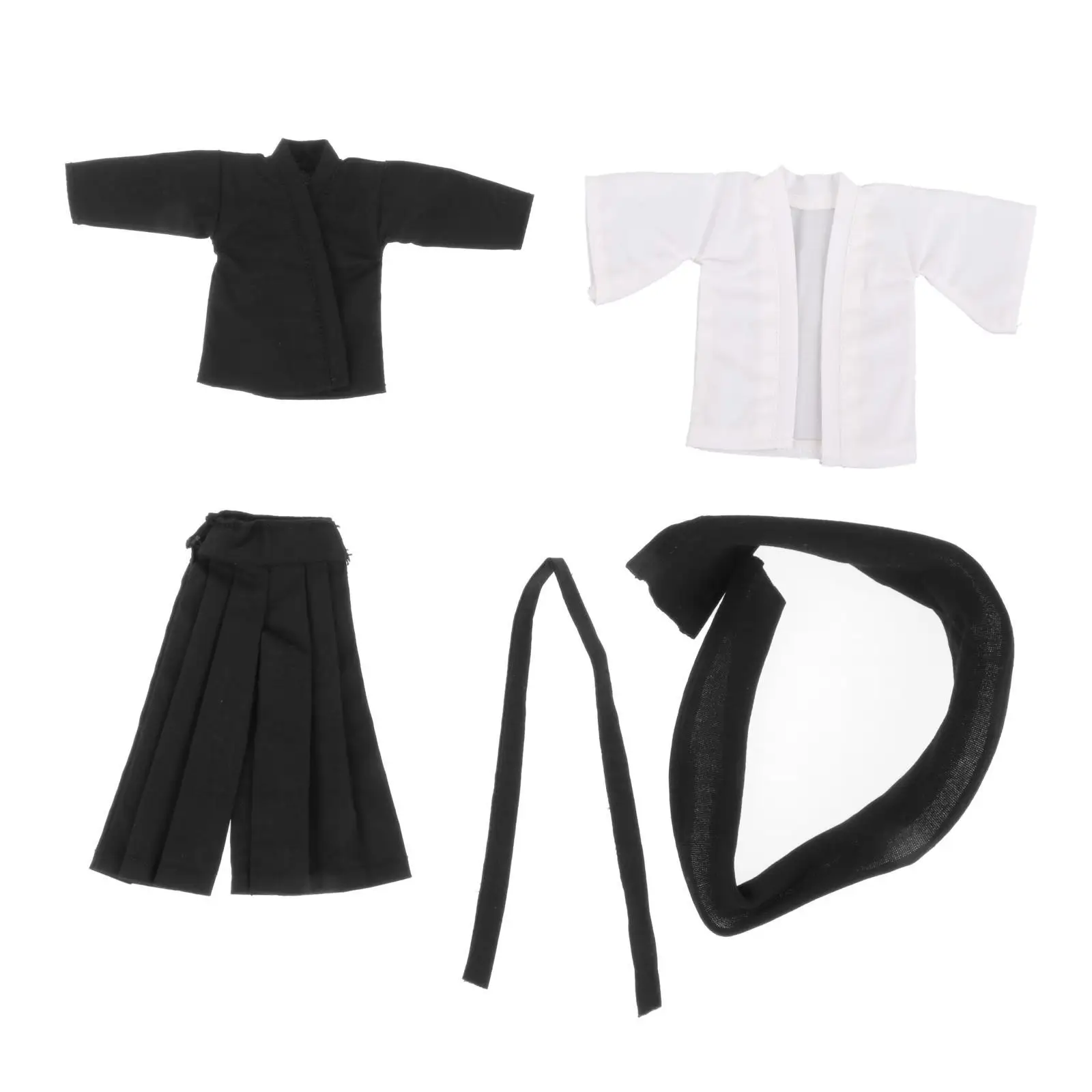 4PCS 1:12 Scale Miniature Costume Set Male Figure Coat Outfit with Scarf for 6-inch Dolls