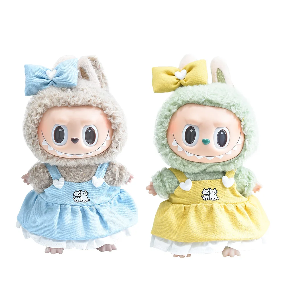 

Одежда для куклы Labubu 15/17 см, комплект джинсовой юбки, нарядные аксессуары для кукол, сидячая вечеринка, подарок на Рождество, день рождения, игрушки