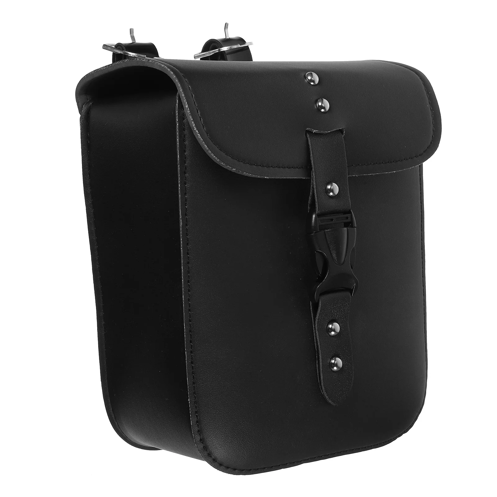 

1 шт., сумка для мотоцикла, черная водонепроницаемая седельная сумка из искусственной кожи, прочный подвесной руль для хранения мотоцикла