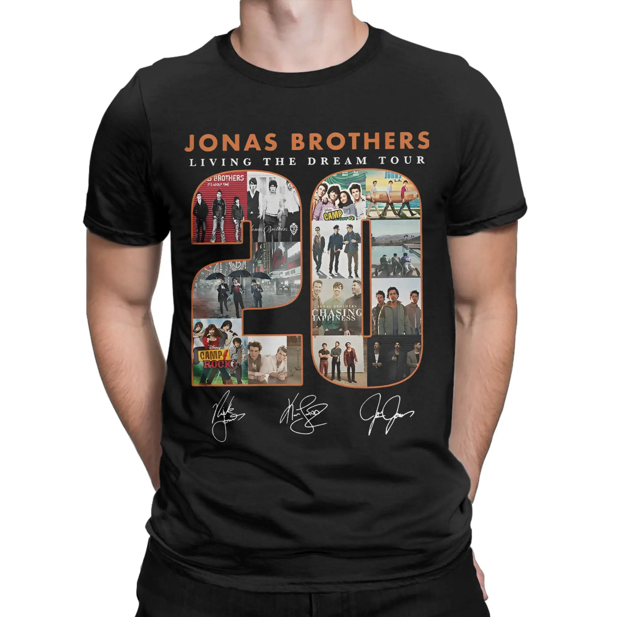

Printed Jonas Brother Vintage band T Shirt for Men Women Pure Cotton Tee Shirt Short Sleeve Tops