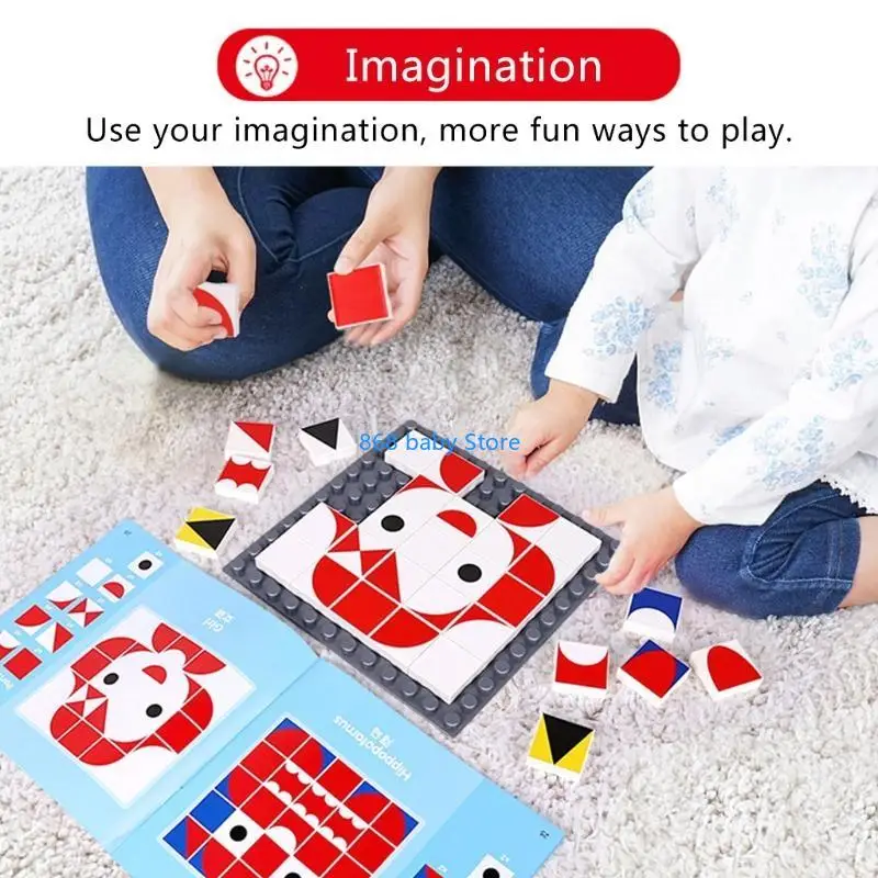 29ee 208pcs Holz Puzzle Puzzle Geometrisches Denken Trainingsspiel Kinder lernen