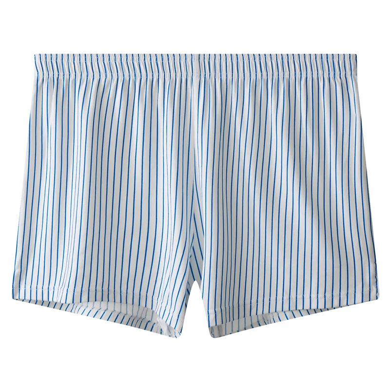 Men's Causla Shorts Striped Cotton Breathable Comfortable Loose Homewear Teenager Fashion Sports Trunk Nightwear Sleeping Pajama