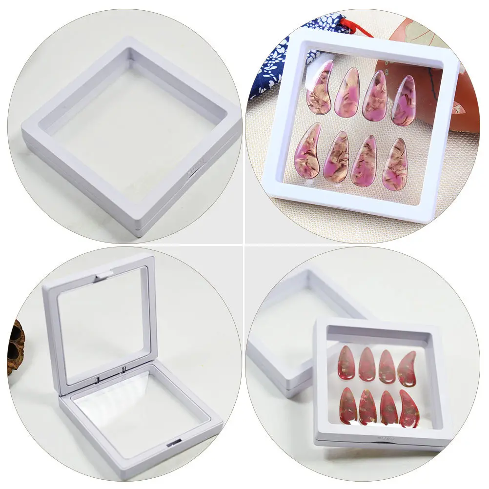

2Pcs Nail Storage Box Durable PVC Guzheng Pipa Manicure Nails Organizer Small Items Jewelry Holder Organizer Storage Organizers