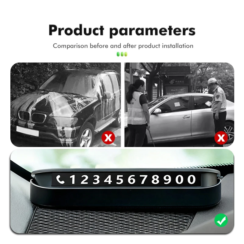Temporary Parking Card Phone Number Plate Sticker Display Auto Accessories For DS DS4S DS5 5LS DS3 DS4 DS6 DS7 DS9 E-Tense