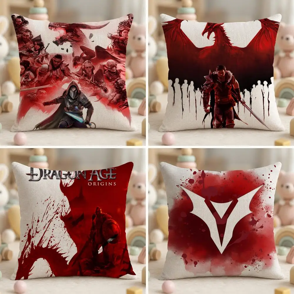 Game D-Dragon Age The Veilguard Cushion Cover Wrinkle-Resistant Short Plush Pillow Case Breathable Machine-Washable
