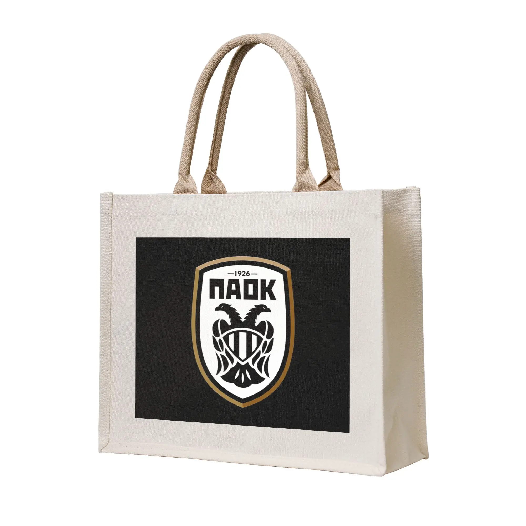 

Сумки для покупок PAOK для фанатов греческого футбола из Салоники, холщовая сумка-тоут, многоразовая женская сумка через плечо, сумка-тоут для женщин