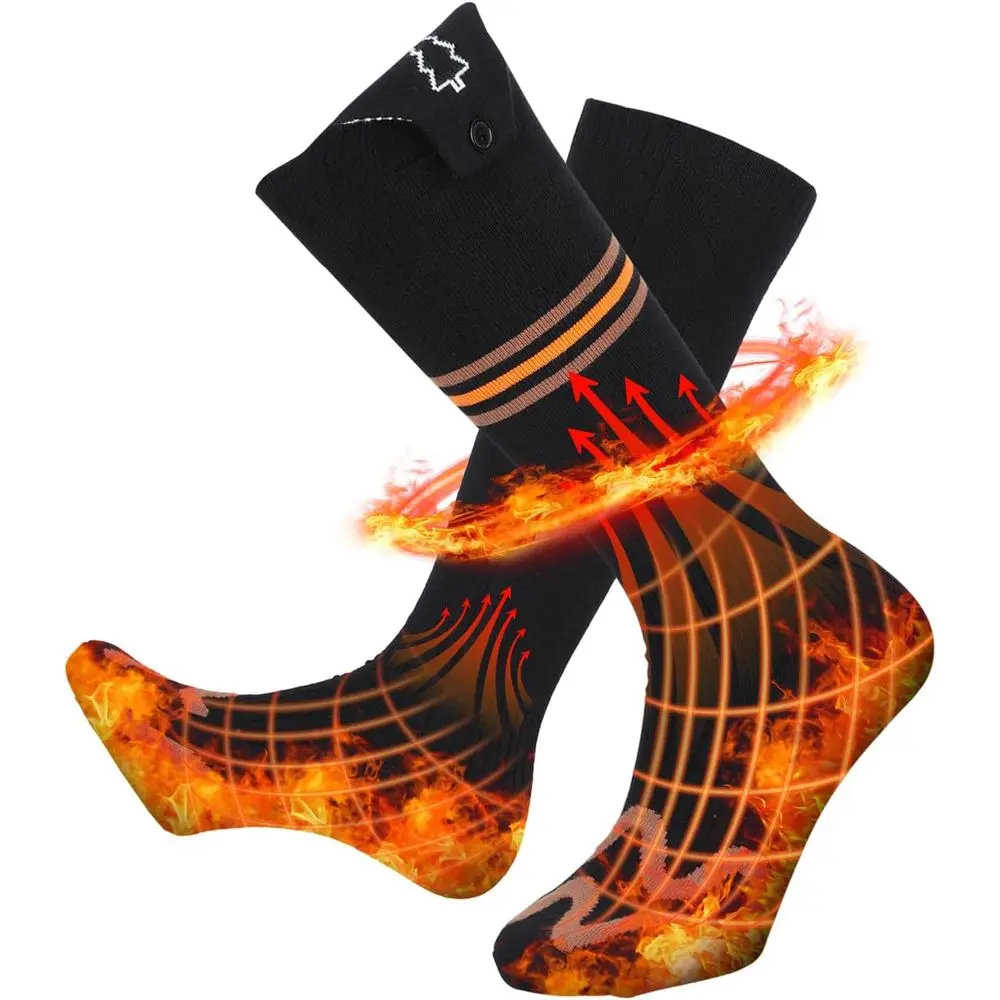

Heated Socks, Heated Socks for Men Women 5000mAh*2 Electric Heated Socks, Up to 10 Hours Battery with 4 Heating Levels for Winte