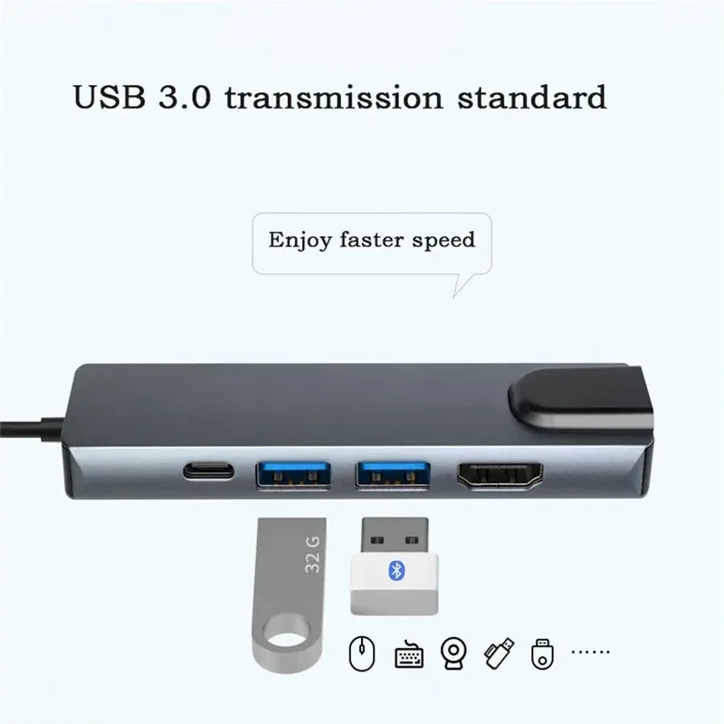 All-in-One USB-C Dock: Ethernet, 4K HDMI, 3x USB 3.0 Compact USB-C Adapter: HDMI, RJ45, USB-A, and Power Delivery
