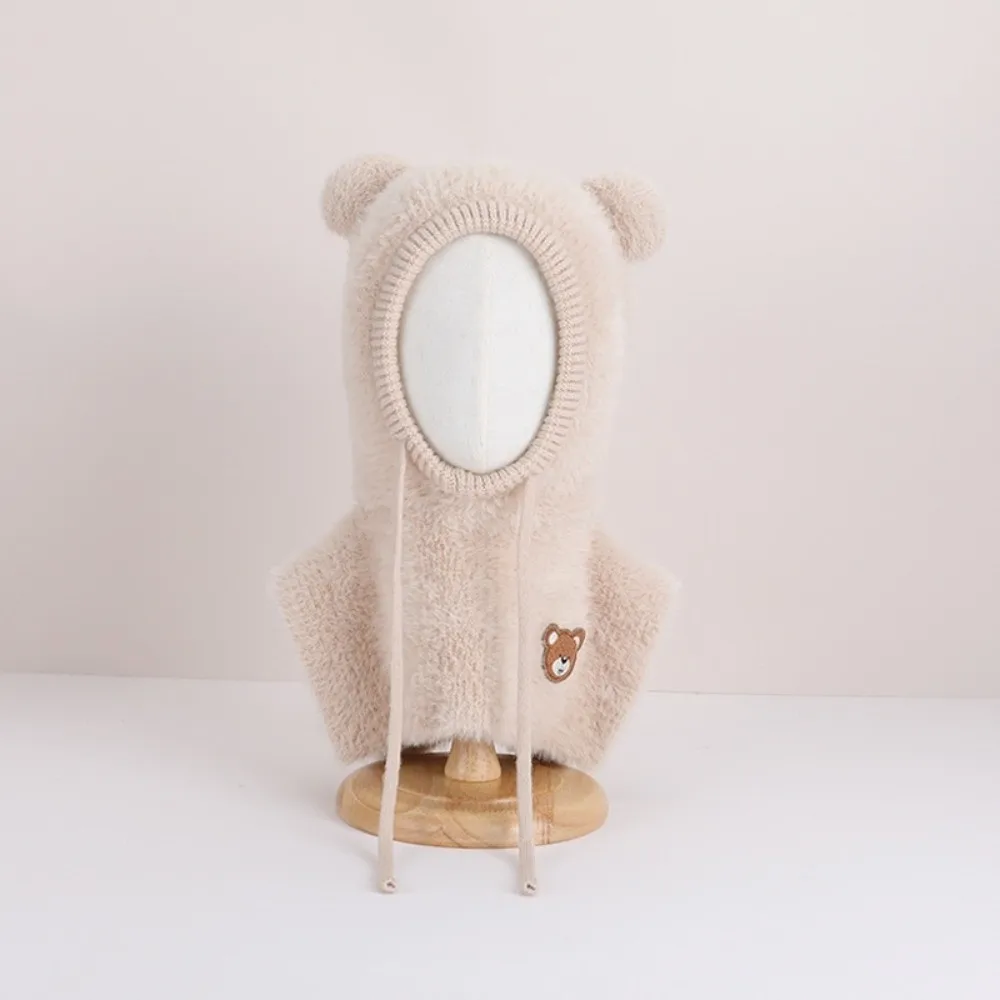 

Милый плюшевый пуловер, шаль, теплая ветрозащитная шапка для защиты ушей, холодостойкая шапка с капюшоном, осень-зима