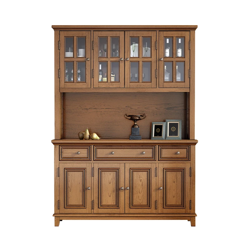 

American solid wood wine cabinet restaurant complete set of furniture modern upper and lower lockers