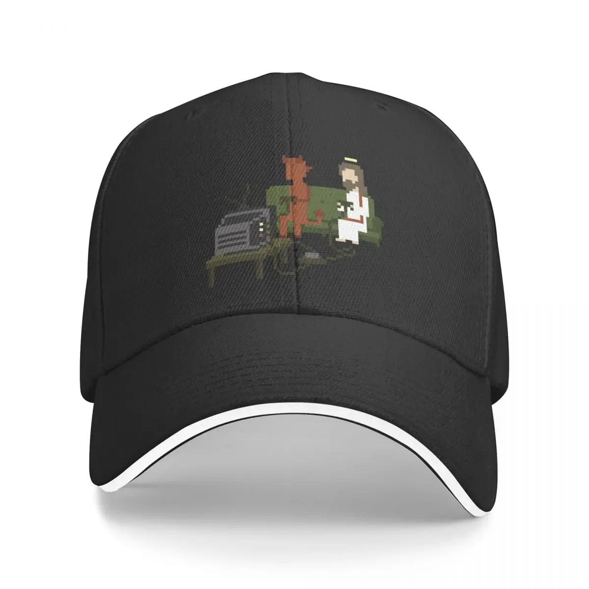 

Jesus And Devil Playing Video Games Pixel Art Baseball Cap birthday Golf Brand Man cap western Hat Women's Beach Visor Men's