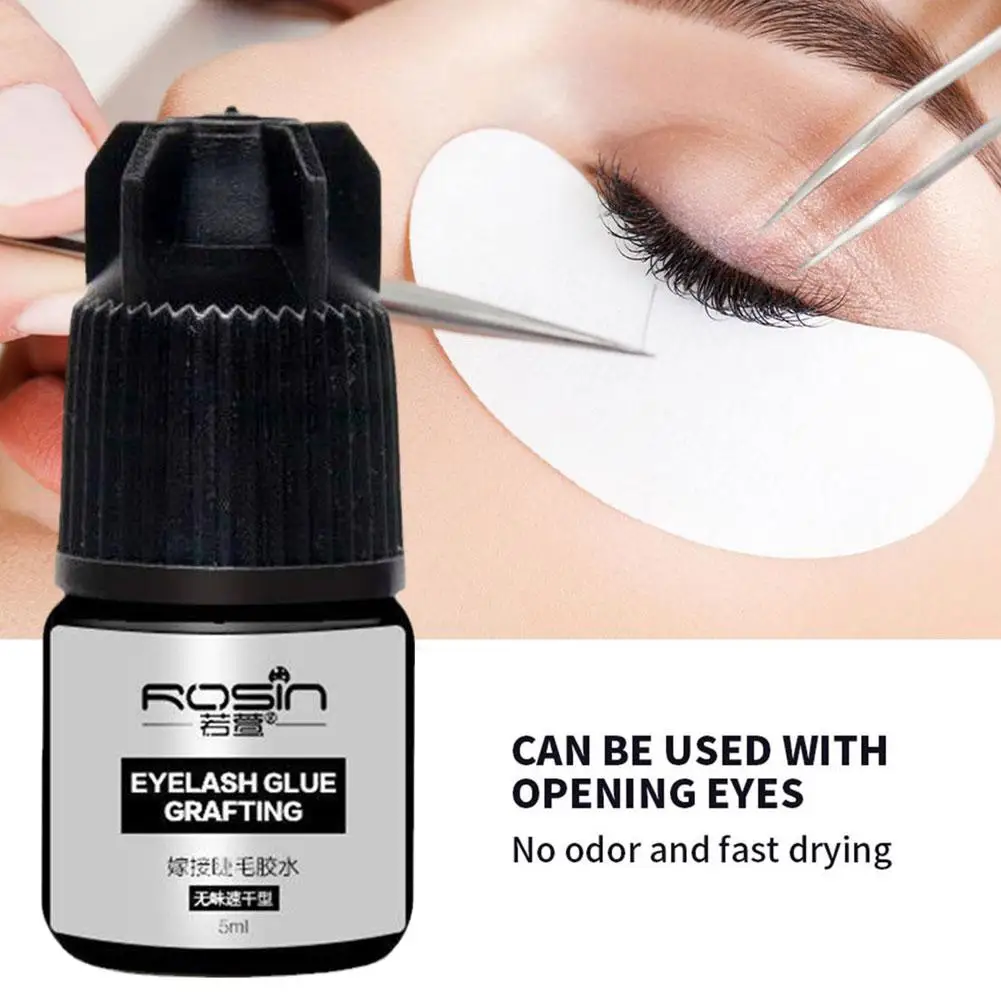 Superstarker Wimpernkleber, klarer, wasserfester Wimpernkleber für künstliche Wimpern und Wimpernbüschel, langanhaltend, schnell trocknend, 5 ml
