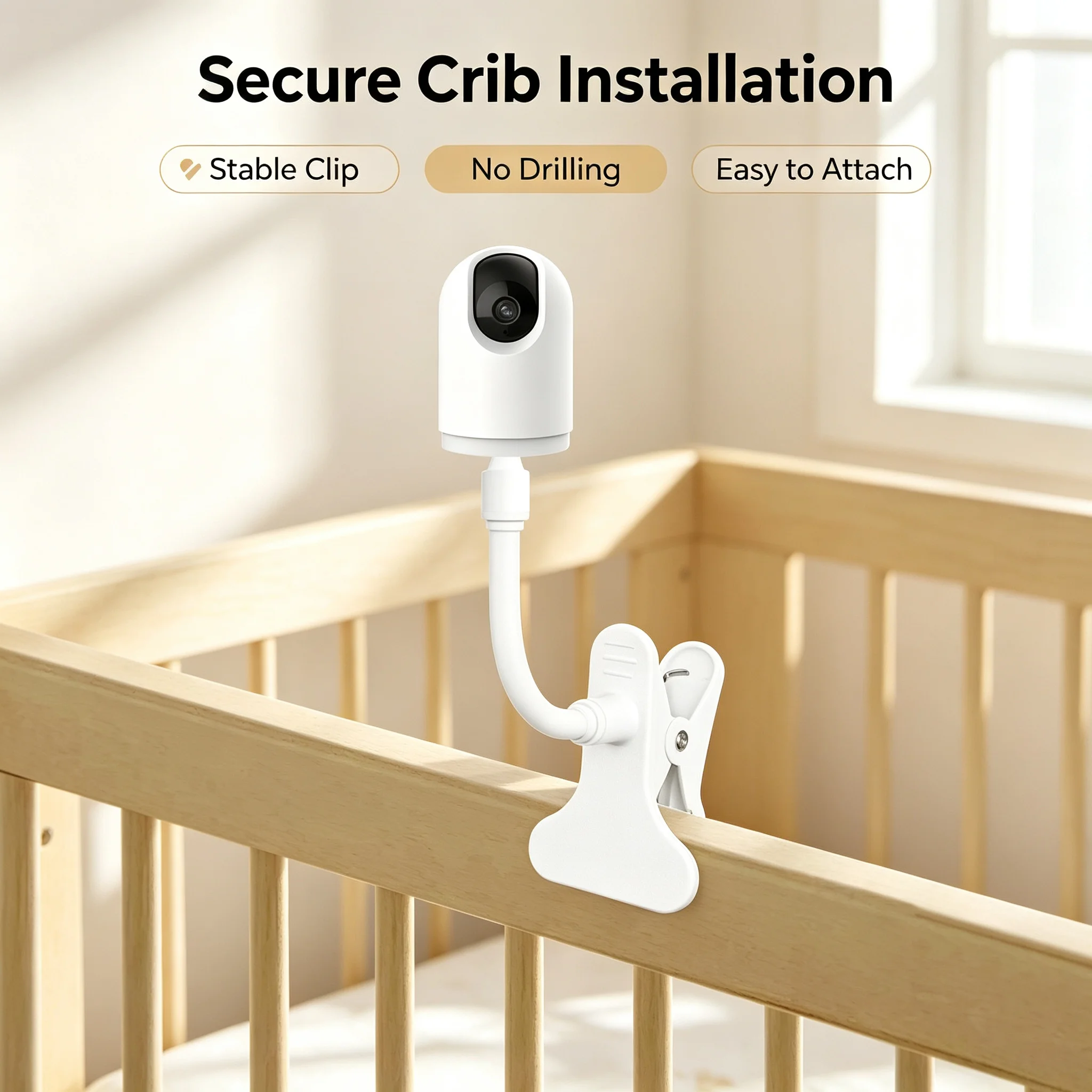 New Portable Flexible Camera Clamp Mount Baby Monitor Holder Stand Webcam Bracket Universal Clip Punch-Free Adjustable Support