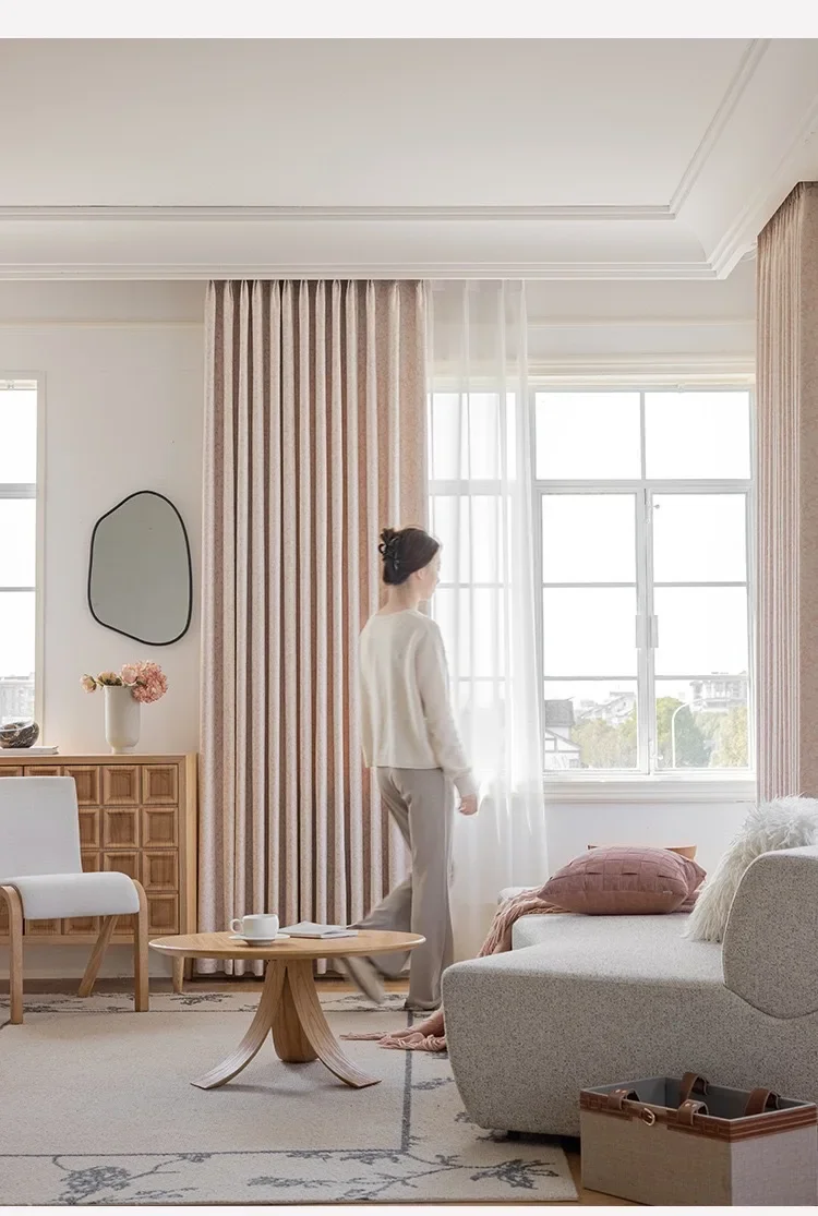 جديد الستائر الفرنسية الجديدة سميكة مظللة بالكامل الشنيل الجاكار الحديثة بسيطة غرفة المعيشة غرفة نوم شرفة الستائر #5