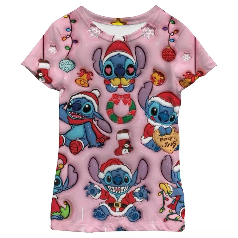 Hot Sale Kids Clothing Cartoon Tee Cute Children's T-shirt Stitch Printed Boys Short Sleeved Summer Casual Girls T Shirts Top
