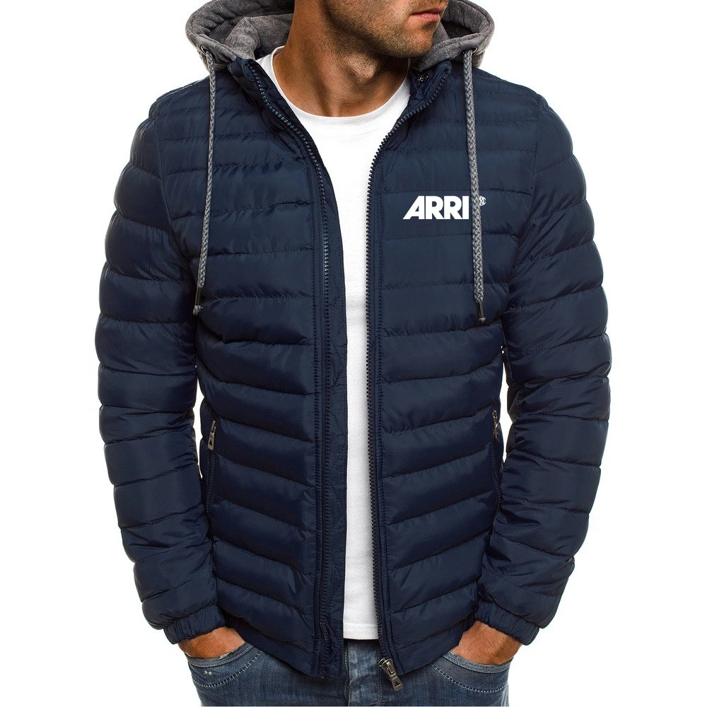 2024 New Fashion Trendy Men\'s Premium ARRI camera men of the winter solid coat breads long print