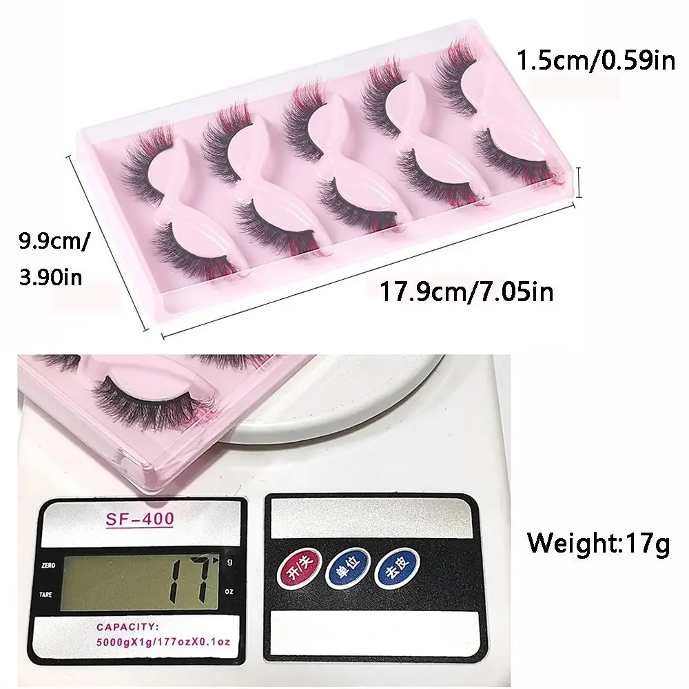 High Quality Colorful False Eyelashes Full Strip Mink Cat Eye Colored Eyelashes Fluffy Wispy Glam Curl Mix Fake Lashes Halloween