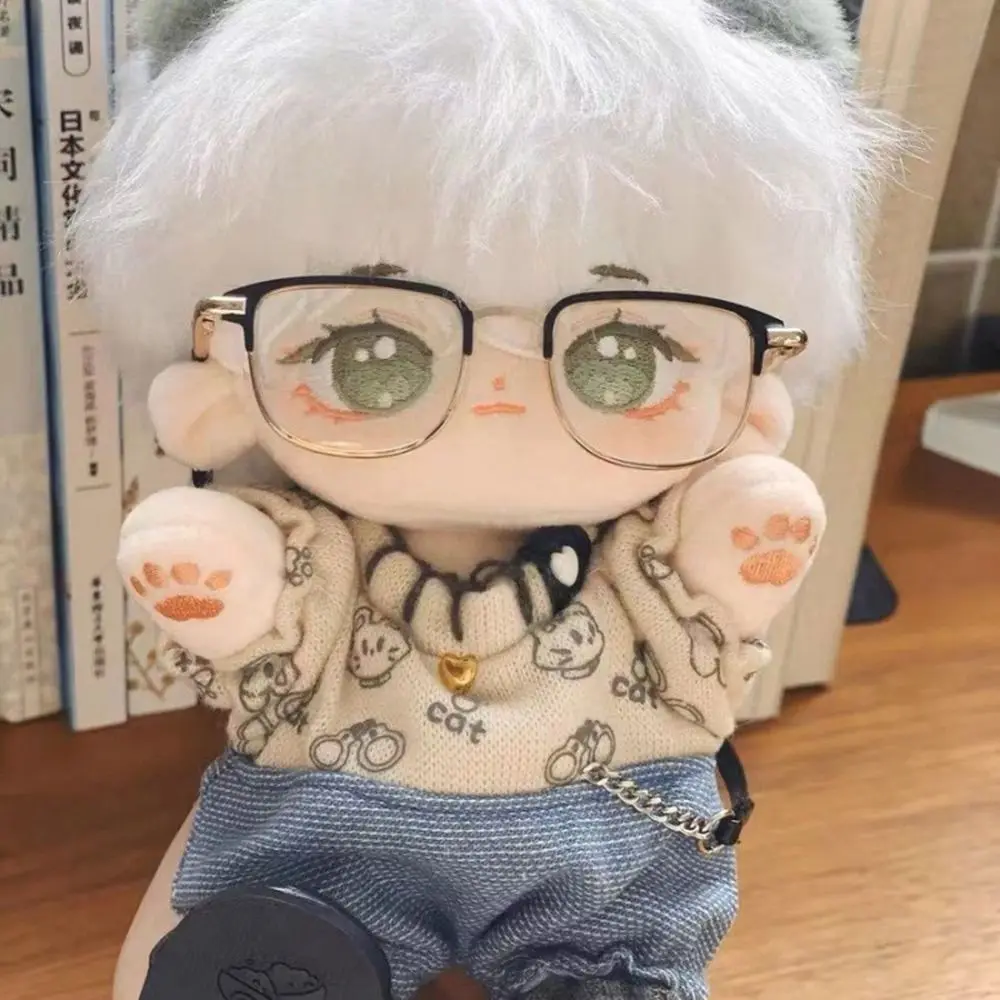 Square Frame Doll Glasses Creative Metal Plush Doll Eyeglasses Photo Prop Doll Accessories Fashion Pets Glasses for Cute Dolls