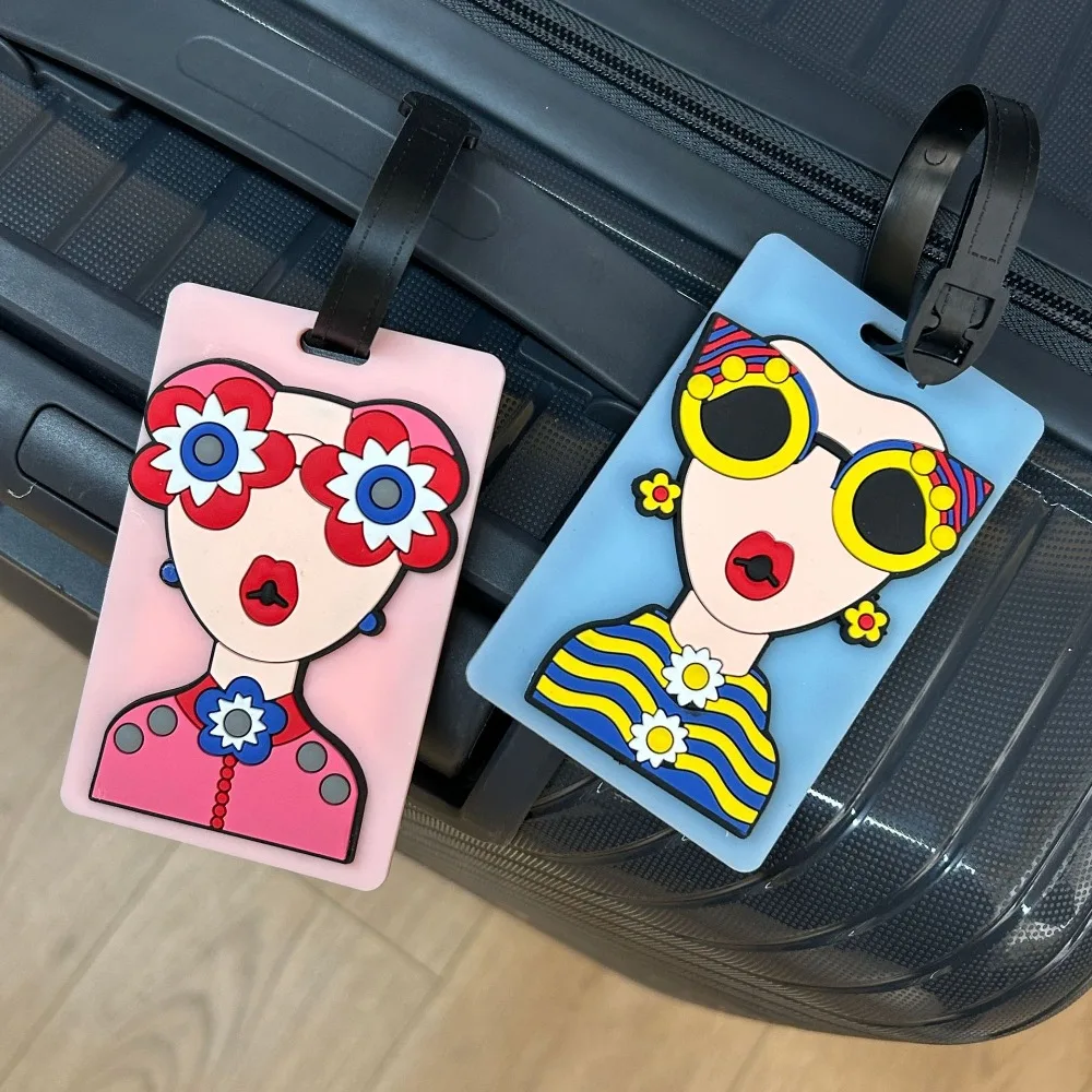 

Милая мягкая силиконовая багажная бирка со шнурком, анти-потерянная идентификационная бирка для чемодана, забавная бирка для посадочного прохода для девочек, багажная бирка