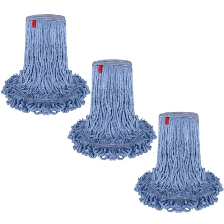 KLEEN HANDLER Blended Loop End Heavy Duty Mop Head Replacement Wet Mop Refills for Commercial and Household Floor Cleaning Blue