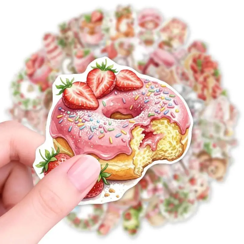 50Pcs Vintage Strawberry Manor Stickers Hand Drawn Fairy Tale Bear Rabbit Decals for Teen Student Diary Album Art Decor