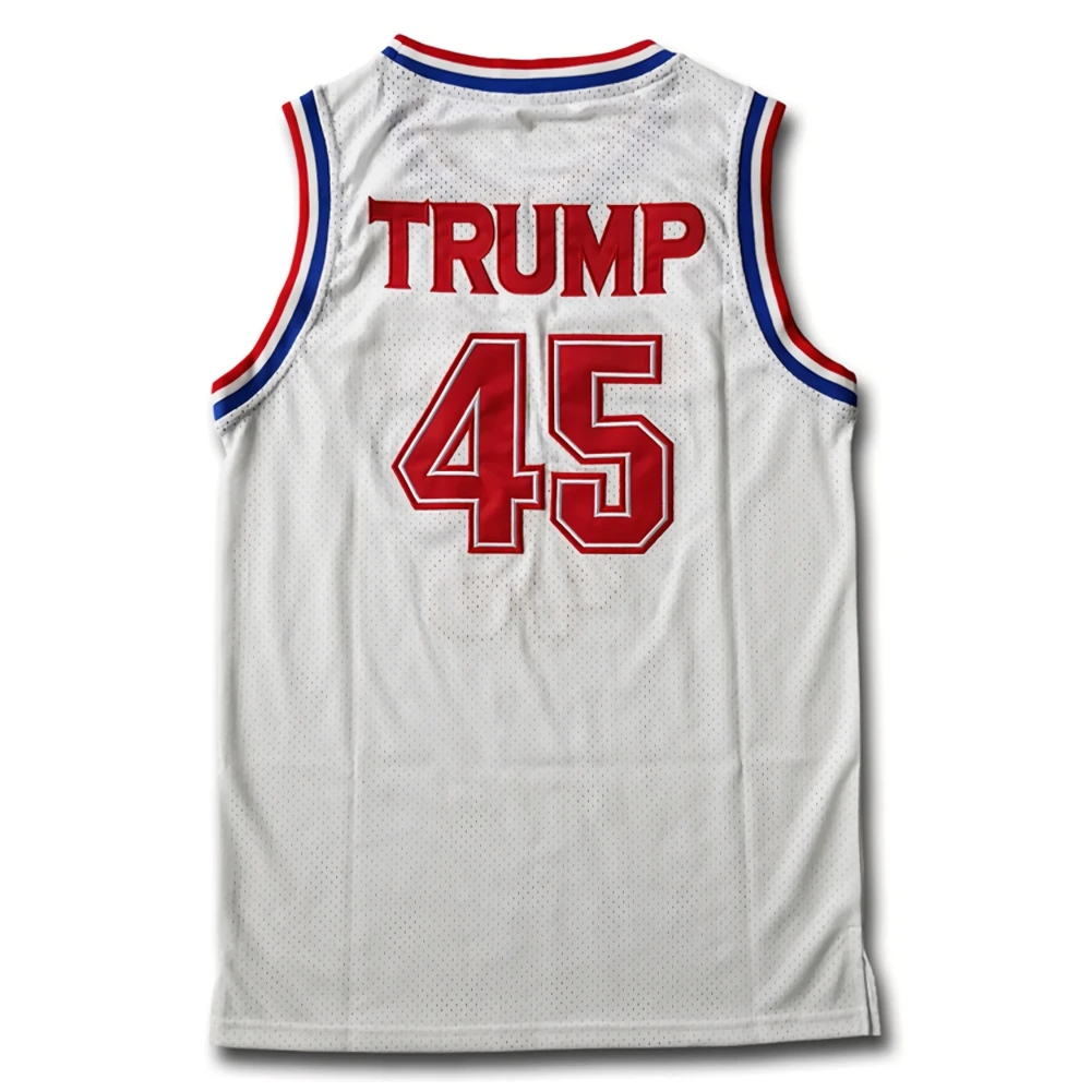 Mens USA Basketball Jerseys Donald Trump 45 Jersey 2016 Commemorative Edition Donald Trump Stitched White Shirts