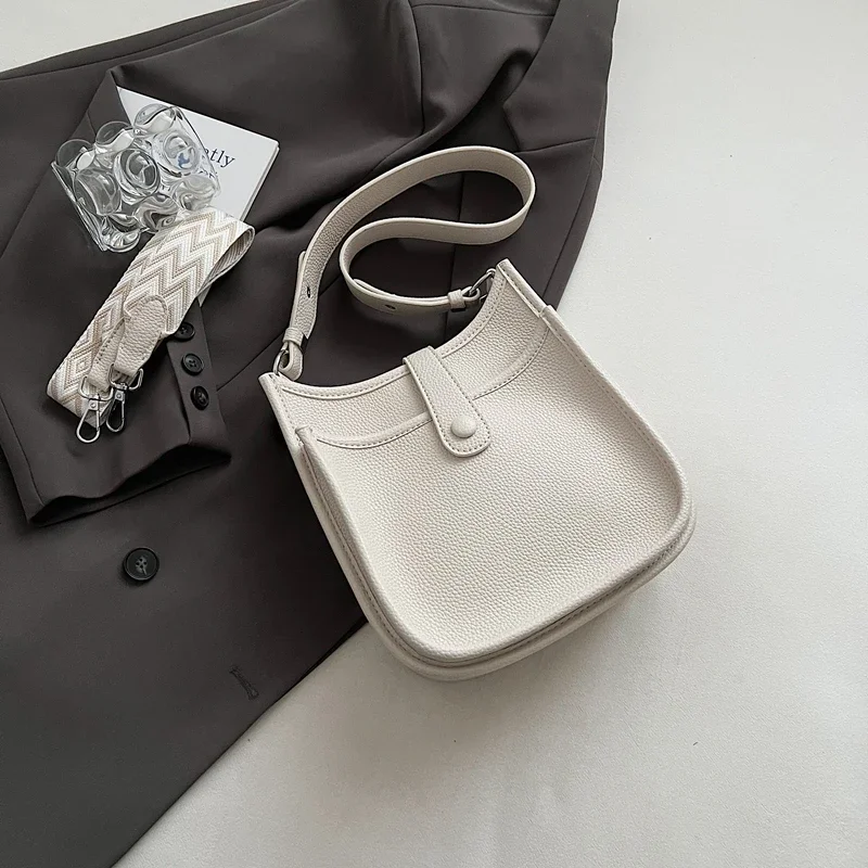 여성용 클래식하고 우아한 가죽 토트백, 유명 디자이너의 여성용 메신저백, 크로스바디 숄더 스트랩 포함