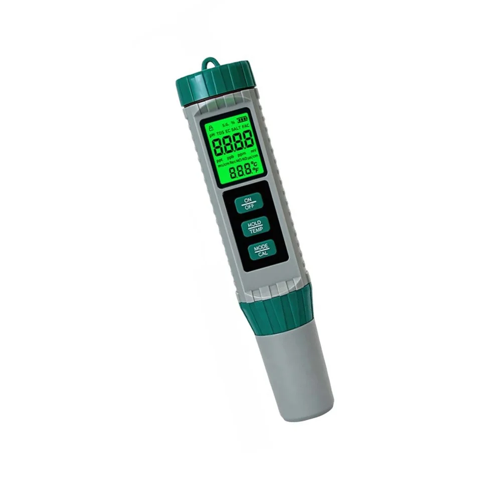 Salinity Testing Tool Water Quality Test Pen For Outdoor Field Testing Green Water Tester Multi-language Support