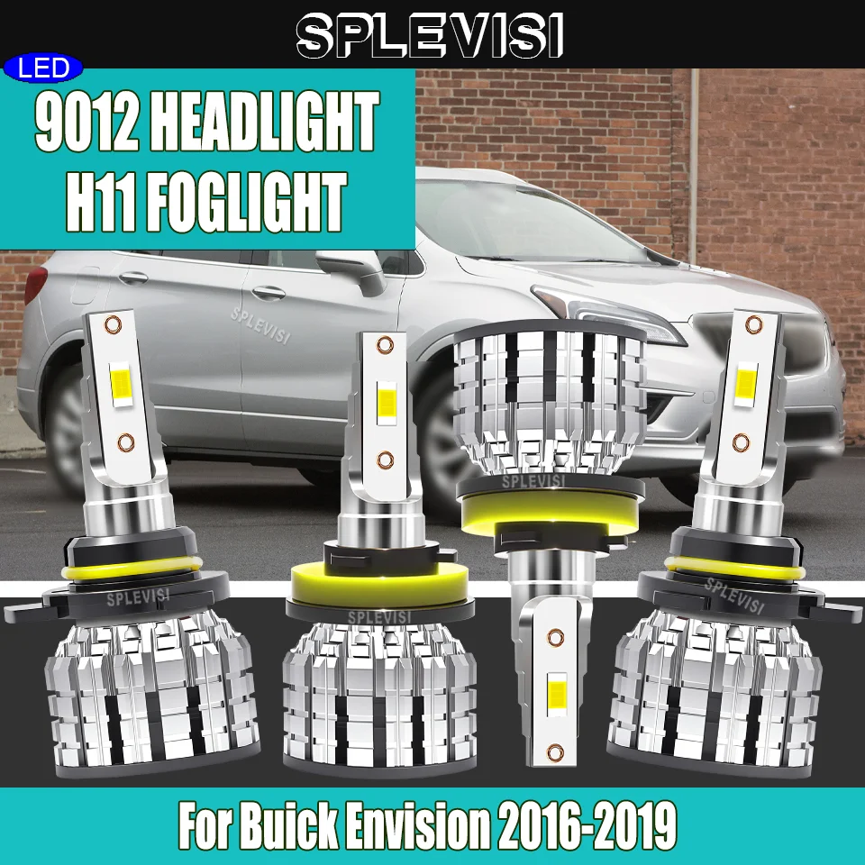 

LED Headlight Headlamp Foglamp Bulbs Combo – 12v 240W –6000K Pure White – High Stability For Buick Envision 2016 2017 2018 2019