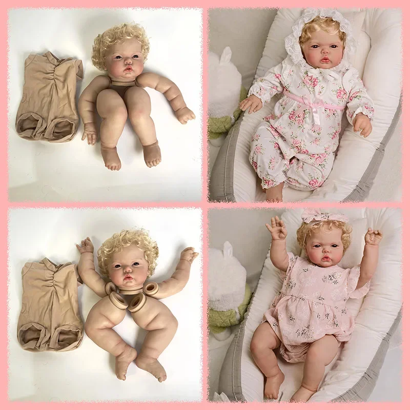 Kit de muñeco realista en blanco, 24 pulgadas, Pickle Awake, ya pintado/no pintado, piezas de muñeca DIY realistas con cuerpo y ojo de tela