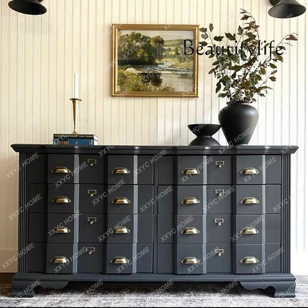 

Hretro living room against the wall solid wood storage home bedroom locker