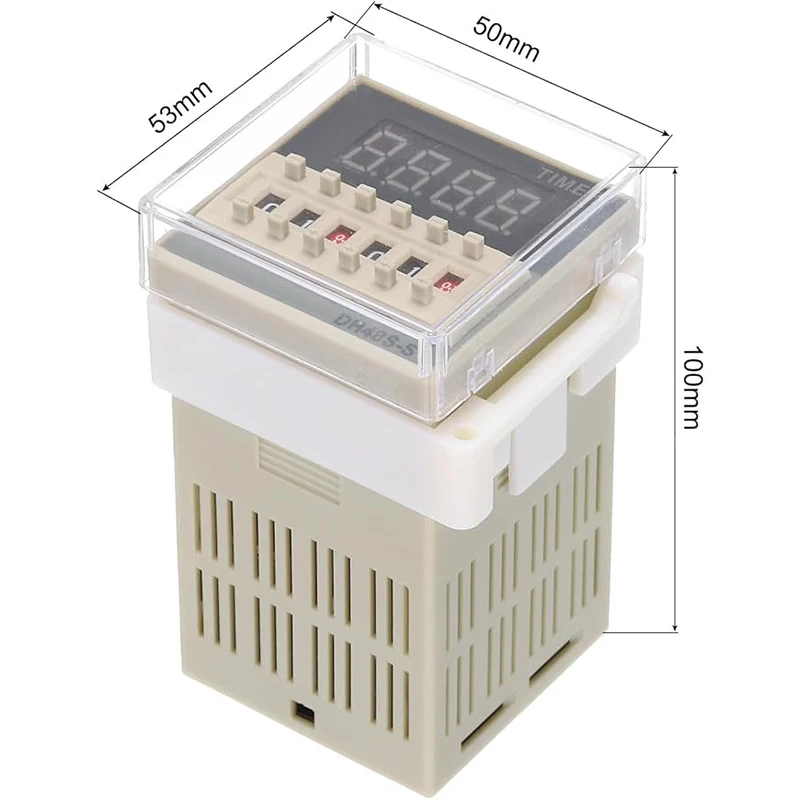 DH48S-S digital cycle timer relay with base 0.1S-99H AC 110V/220V/380V DC 12V/24V programmable delay timer for repeat cycles