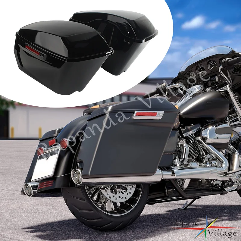 Motorcycle ABS Plastic Side Saddlebags Trunk Luggage Hard Bags For Harley Touring Street Glide FLHX FLHXS FLHXST 2014-2023