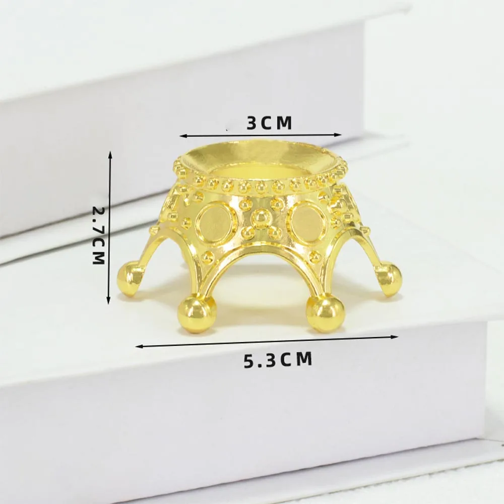 Metal Crown Crystal Sphere Stand Holder Beaded Gemstone Ball Display Base for Mineral Specimen Home Decor