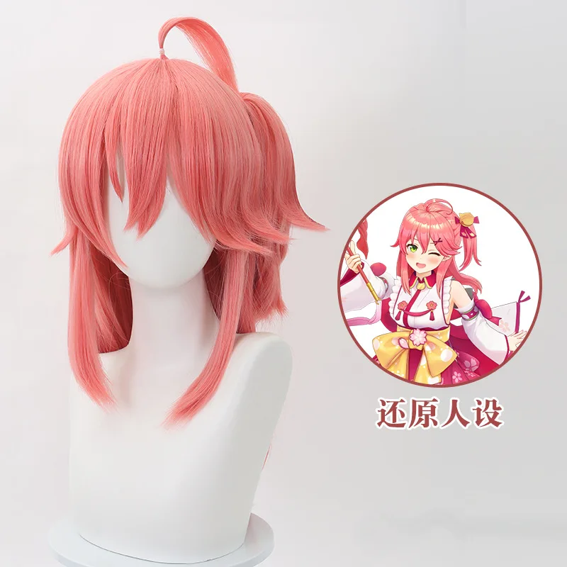 VTuber الظاهري المعبود الكرز الساحرة شعر مستعار تأثيري مع مشبك النمر في المخزون قمة فروة الرأس واقعية