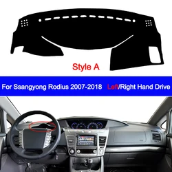 Car Inner Dashboard Cover For Ssangyong Rodius 2007 - 2018 Auto Dash Mat Carpet Cape Sun shade Dashmat Pad